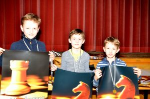 Siegerehrung: Enno, Linus und Philipp